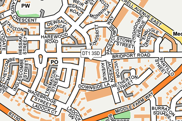 DT1 3SD map - OS OpenMap – Local (Ordnance Survey)