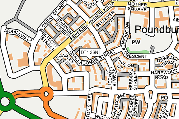 DT1 3SN map - OS OpenMap – Local (Ordnance Survey)