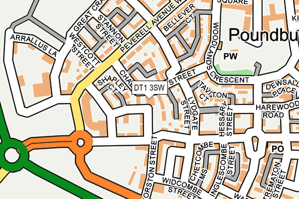DT1 3SW map - OS OpenMap – Local (Ordnance Survey)