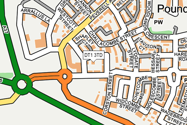 DT1 3TD map - OS OpenMap – Local (Ordnance Survey)