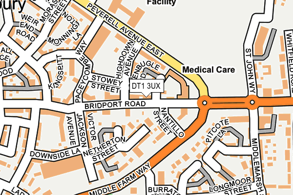 DT1 3UX map - OS OpenMap – Local (Ordnance Survey)