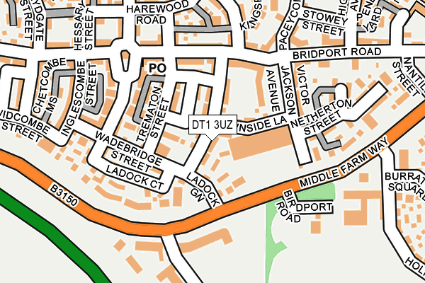 DT1 3UZ map - OS OpenMap – Local (Ordnance Survey)