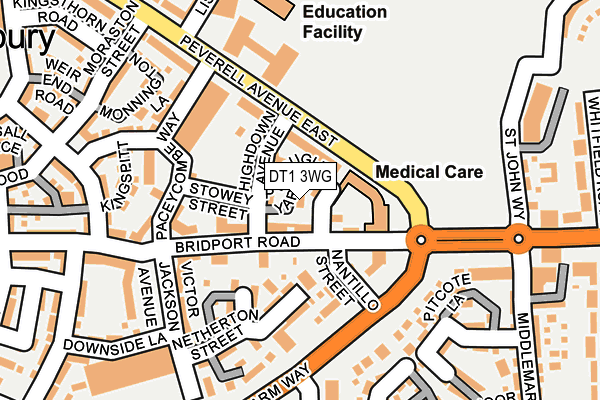 DT1 3WG map - OS OpenMap – Local (Ordnance Survey)