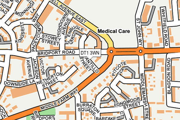 DT1 3WN map - OS OpenMap – Local (Ordnance Survey)