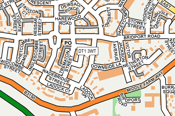 DT1 3WT map - OS OpenMap – Local (Ordnance Survey)