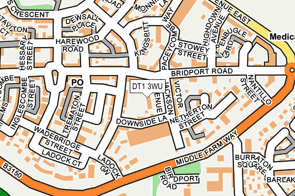 DT1 3WU map - OS OpenMap – Local (Ordnance Survey)
