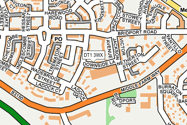 DT1 3WX map - OS OpenMap – Local (Ordnance Survey)