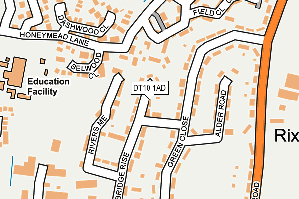 DT10 1AD map - OS OpenMap – Local (Ordnance Survey)