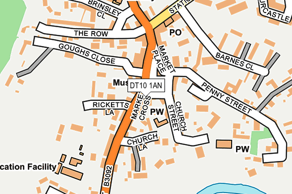 DT10 1AN map - OS OpenMap – Local (Ordnance Survey)