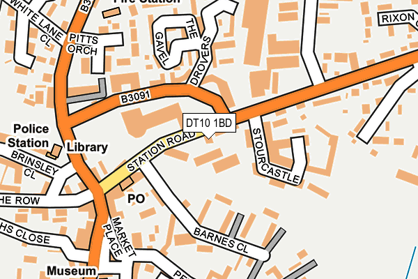DT10 1BD map - OS OpenMap – Local (Ordnance Survey)