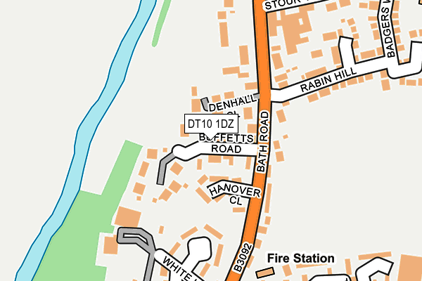 DT10 1DZ map - OS OpenMap – Local (Ordnance Survey)