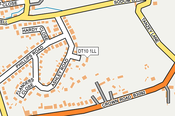 DT10 1LL map - OS OpenMap – Local (Ordnance Survey)
