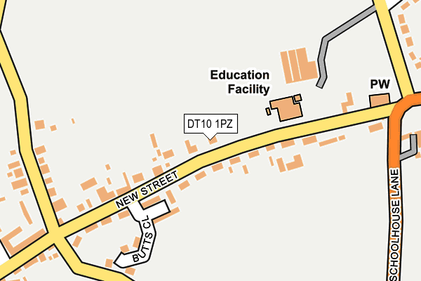 DT10 1PZ map - OS OpenMap – Local (Ordnance Survey)
