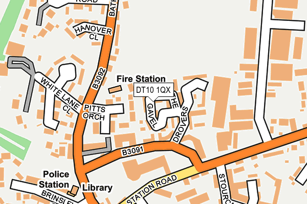 DT10 1QX map - OS OpenMap – Local (Ordnance Survey)