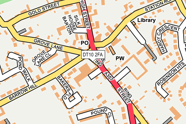 DT10 2FA map - OS OpenMap – Local (Ordnance Survey)