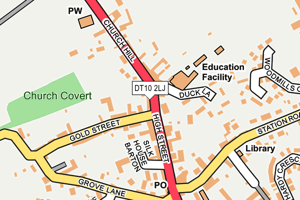 DT10 2LJ map - OS OpenMap – Local (Ordnance Survey)