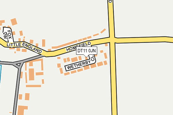 DT11 0JN map - OS OpenMap – Local (Ordnance Survey)