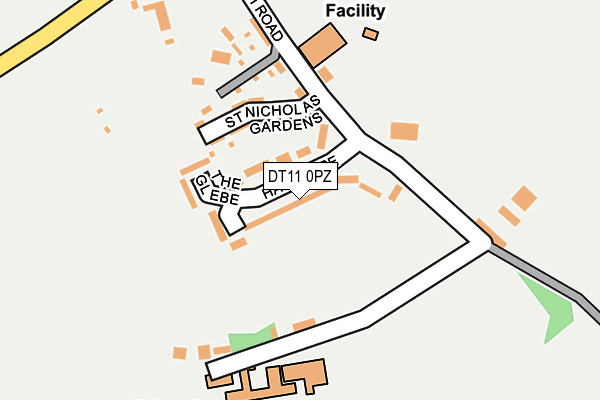 DT11 0PZ map - OS OpenMap – Local (Ordnance Survey)