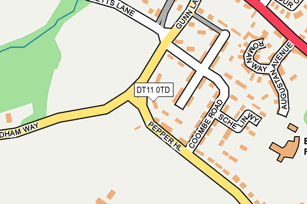 DT11 0TD map - OS OpenMap – Local (Ordnance Survey)