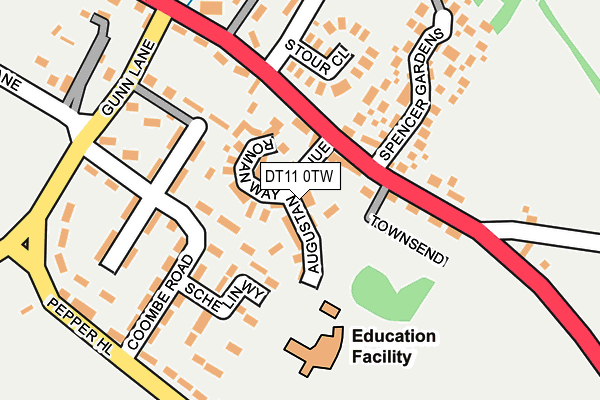 DT11 0TW map - OS OpenMap – Local (Ordnance Survey)