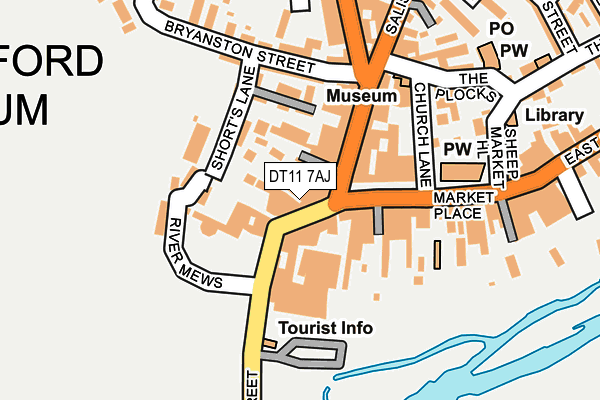 DT11 7AJ map - OS OpenMap – Local (Ordnance Survey)