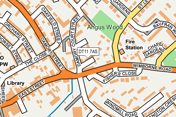 DT11 7AS map - OS OpenMap – Local (Ordnance Survey)