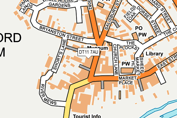 DT11 7AU map - OS OpenMap – Local (Ordnance Survey)