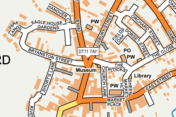 DT11 7AY map - OS OpenMap – Local (Ordnance Survey)