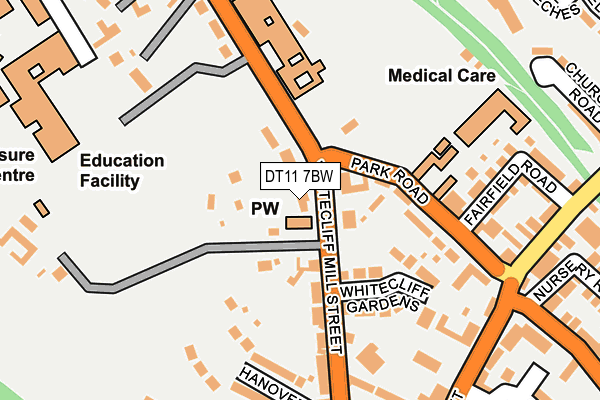 DT11 7BW map - OS OpenMap – Local (Ordnance Survey)