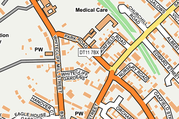 DT11 7BX map - OS OpenMap – Local (Ordnance Survey)