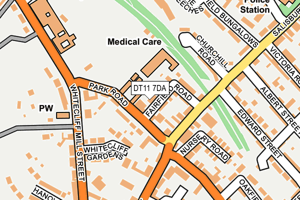 DT11 7DA map - OS OpenMap – Local (Ordnance Survey)