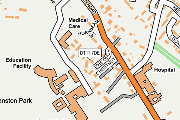 DT11 7DE map - OS OpenMap – Local (Ordnance Survey)
