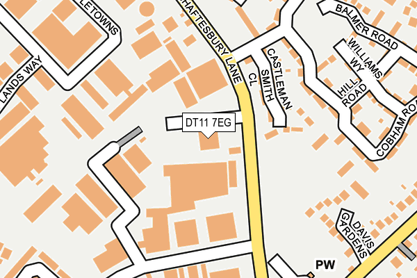 DT11 7EG map - OS OpenMap – Local (Ordnance Survey)