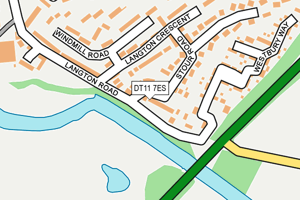 DT11 7ES map - OS OpenMap – Local (Ordnance Survey)
