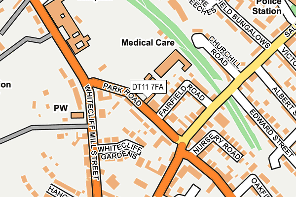 DT11 7FA map - OS OpenMap – Local (Ordnance Survey)