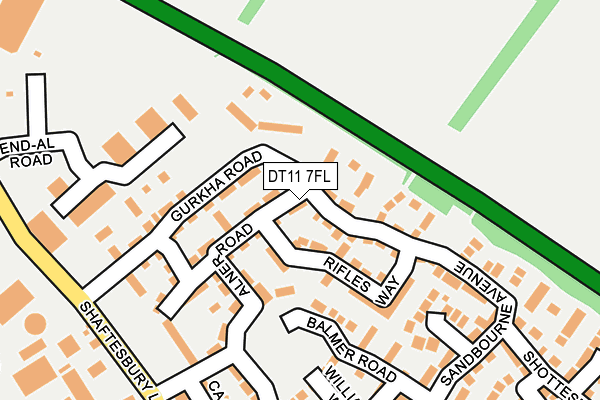 DT11 7FL map - OS OpenMap – Local (Ordnance Survey)