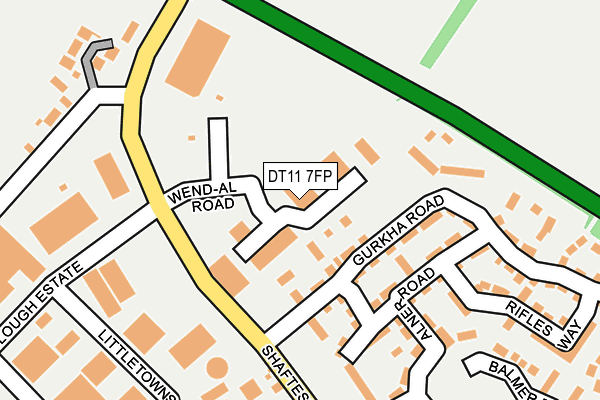 DT11 7FP map - OS OpenMap – Local (Ordnance Survey)