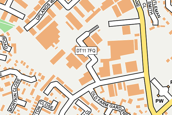 DT11 7FQ map - OS OpenMap – Local (Ordnance Survey)