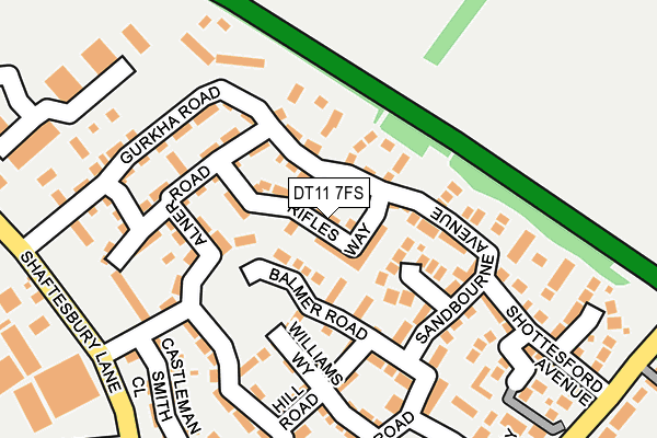 DT11 7FS map - OS OpenMap – Local (Ordnance Survey)