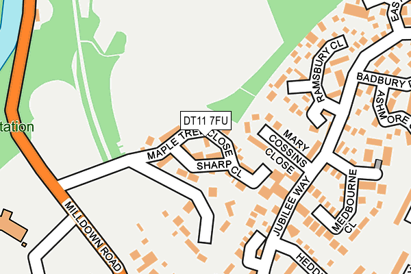 DT11 7FU map - OS OpenMap – Local (Ordnance Survey)