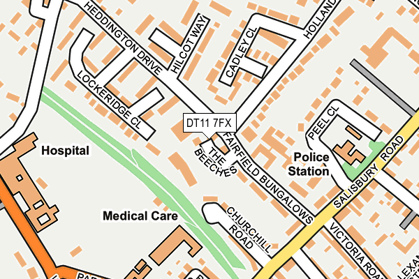 DT11 7FX map - OS OpenMap – Local (Ordnance Survey)