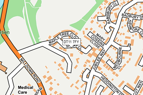 DT11 7FY map - OS OpenMap – Local (Ordnance Survey)