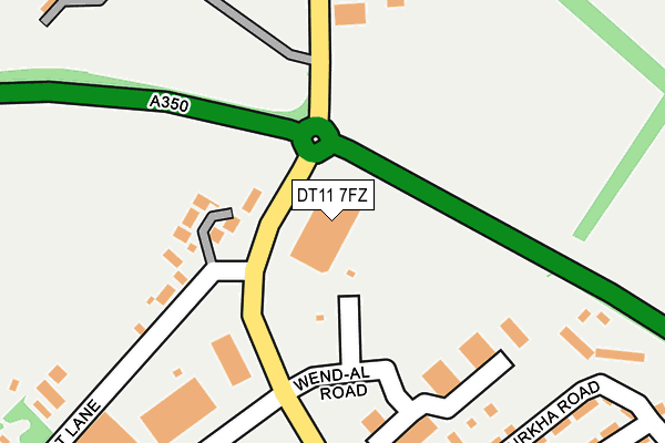 DT11 7FZ map - OS OpenMap – Local (Ordnance Survey)