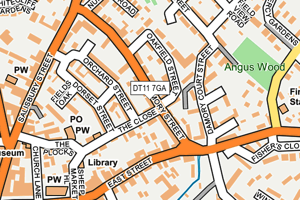 DT11 7GA map - OS OpenMap – Local (Ordnance Survey)