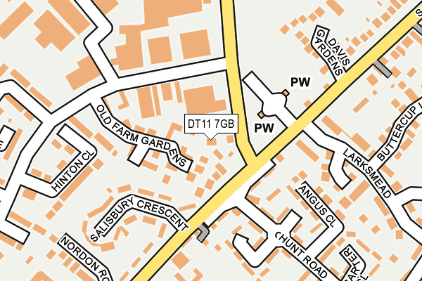 DT11 7GB map - OS OpenMap – Local (Ordnance Survey)