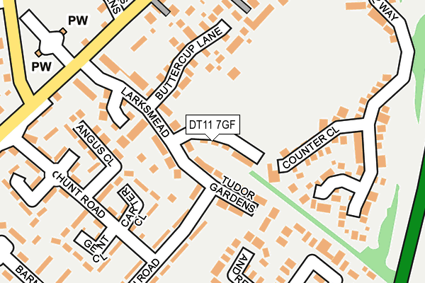 DT11 7GF map - OS OpenMap – Local (Ordnance Survey)
