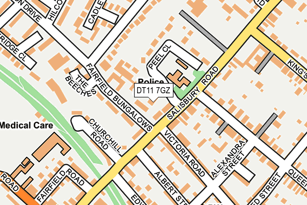 DT11 7GZ map - OS OpenMap – Local (Ordnance Survey)