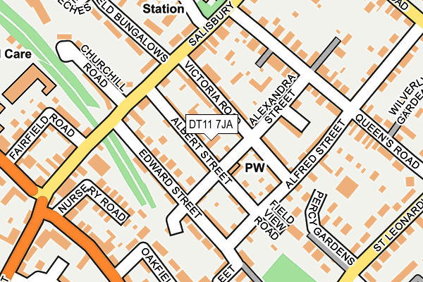 DT11 7JA map - OS OpenMap – Local (Ordnance Survey)