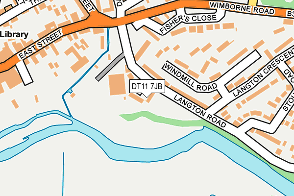 DT11 7JB map - OS OpenMap – Local (Ordnance Survey)
