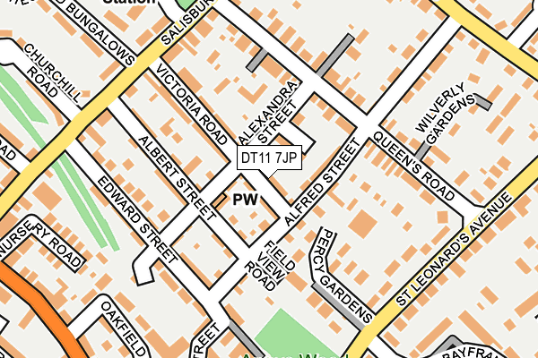 DT11 7JP map - OS OpenMap – Local (Ordnance Survey)